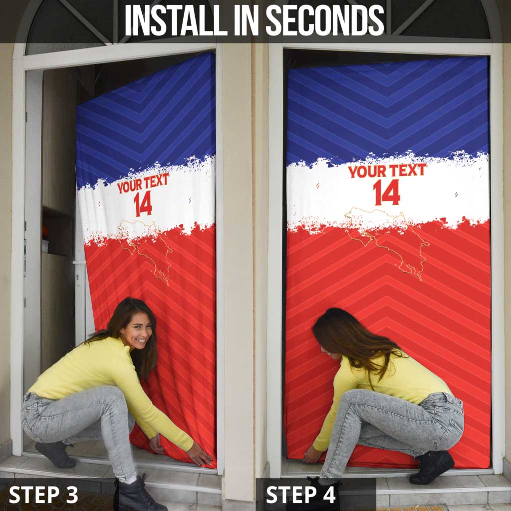 Custom Costa Rica Football Door Cover Map With Los Ticos Sporty Style - Wonder Print Shop