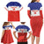 Custom Costa Rica Football Family Matching Long Sleeve Bodycon Dress and Hawaiian Shirt Map With Los Ticos Sporty Style - Wonder Print Shop