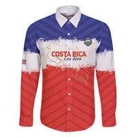 Custom Costa Rica Football Family Matching Mermaid Dress and Hawaiian Shirt Map With Los Ticos Sporty Style - Wonder Print Shop