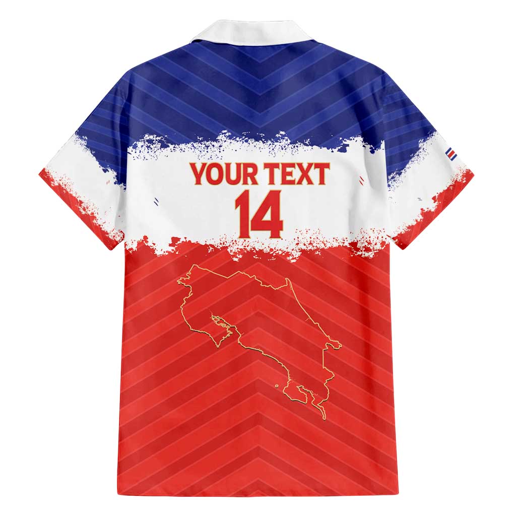 Custom Costa Rica Football Family Matching Off Shoulder Short Dress and Hawaiian Shirt Map With Los Ticos Sporty Style - Wonder Print Shop