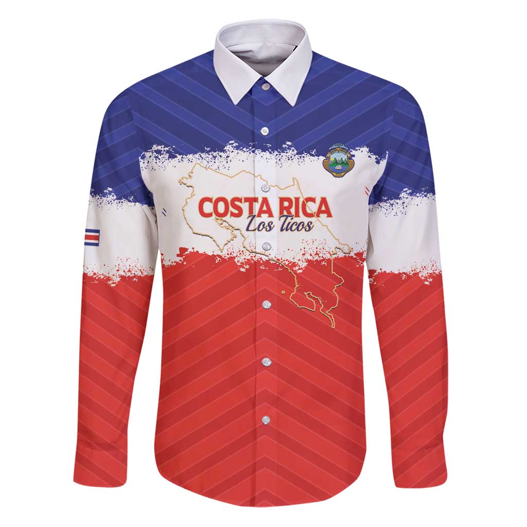 Custom Costa Rica Football Family Matching Puletasi and Hawaiian Shirt Map With Los Ticos Sporty Style - Wonder Print Shop