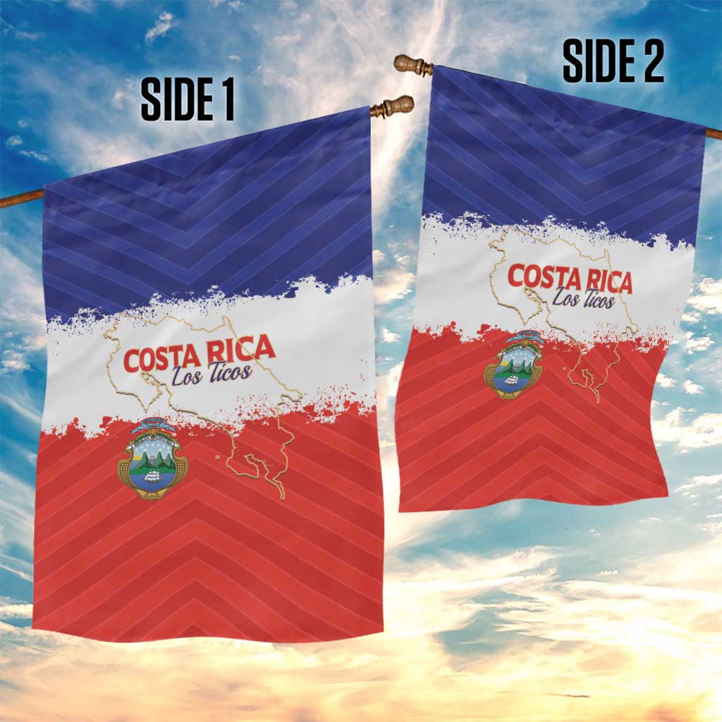 Costa Rica Football Garden Flag Map With Los Ticos Sporty Style - Wonder Print Shop