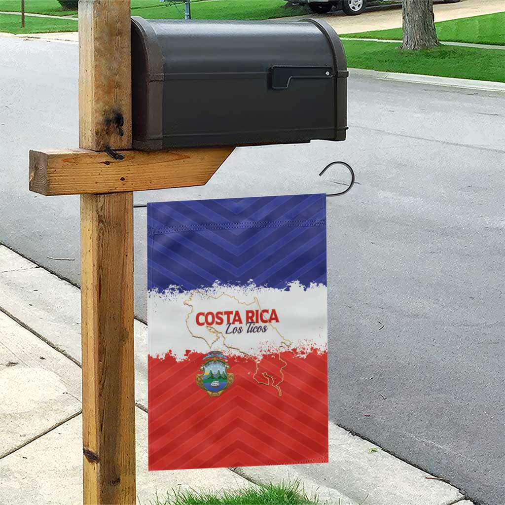Costa Rica Football Garden Flag Map With Los Ticos Sporty Style - Wonder Print Shop
