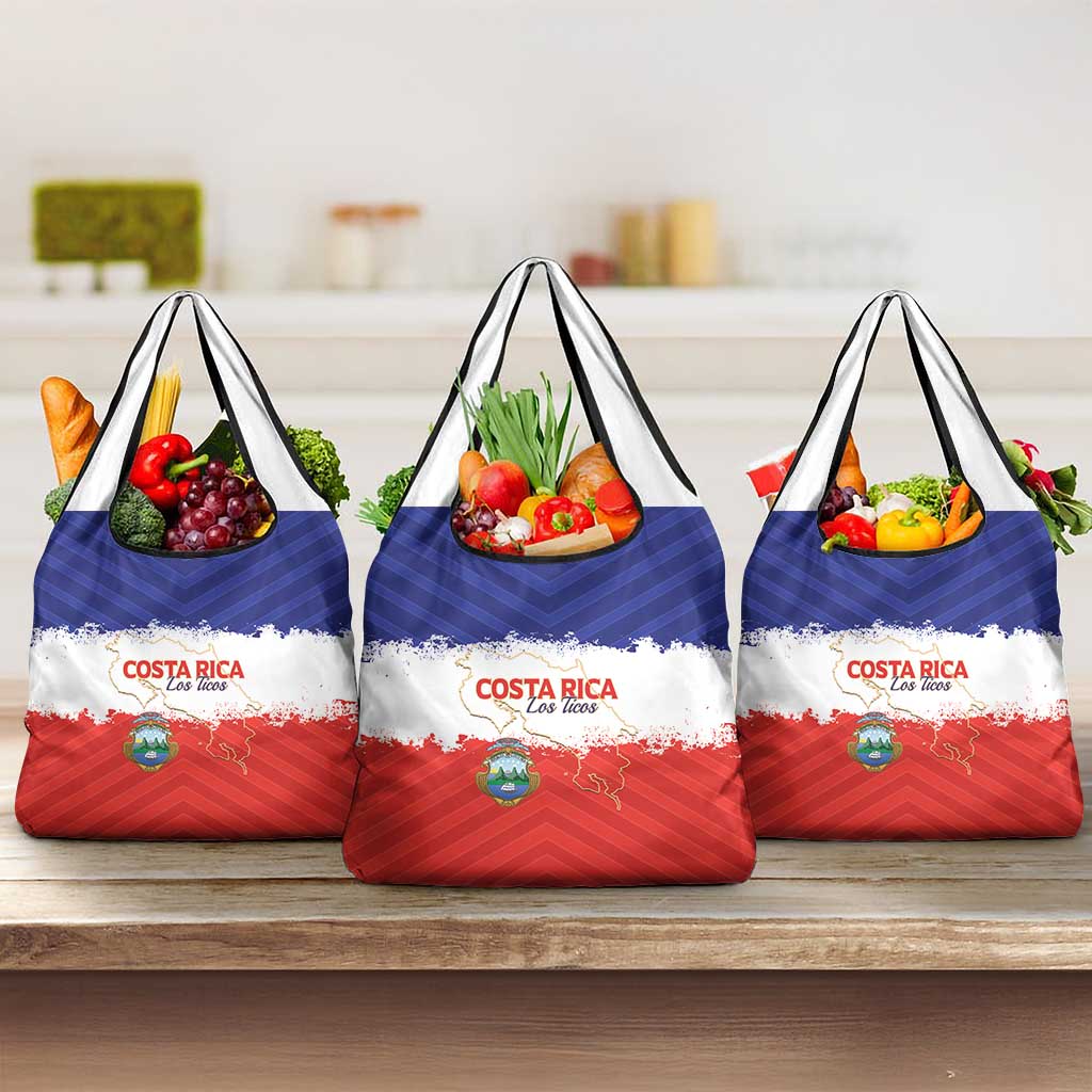 Costa Rica Football Grocery Bag Map With Los Ticos Sporty Style - Wonder Print Shop