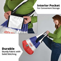 Costa Rica Football Grocery Bag Map With Los Ticos Sporty Style - Wonder Print Shop