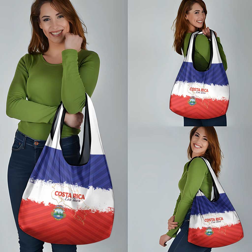 Costa Rica Football Grocery Bag Map With Los Ticos Sporty Style - Wonder Print Shop