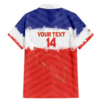 Custom Costa Rica Football Hawaiian Shirt Map With Los Ticos Sporty Style - Wonder Print Shop