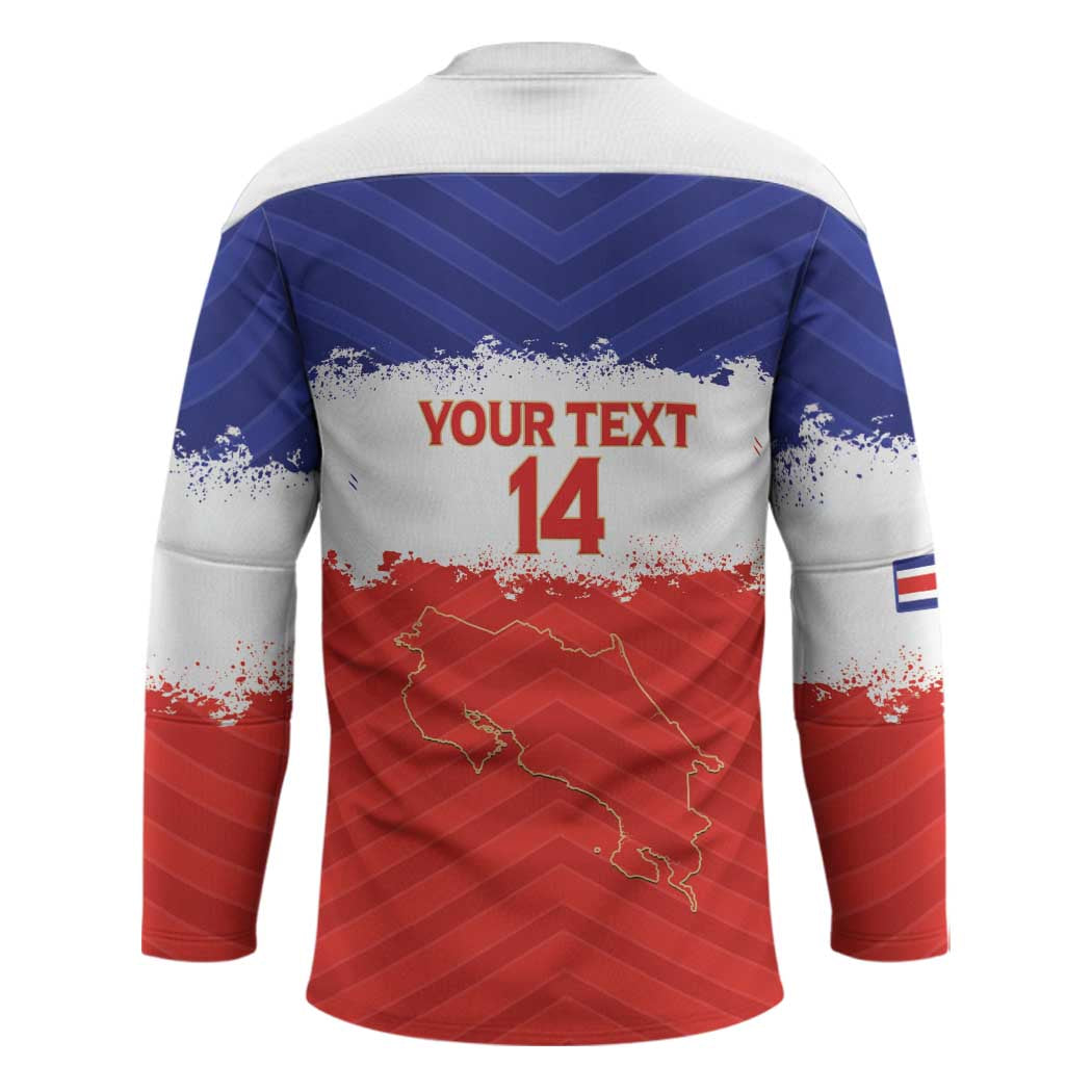 Custom Costa Rica Football Hockey Jersey Map With Los Ticos Sporty Style - Wonder Print Shop
