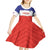 Custom Costa Rica Football Kid Short Sleeve Dress Map With Los Ticos Sporty Style - Wonder Print Shop