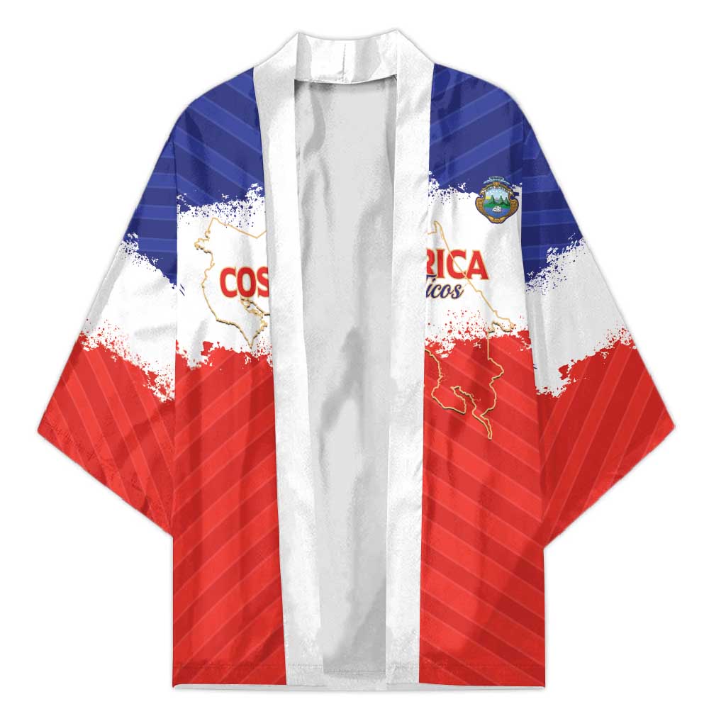 Custom Costa Rica Football Kimono Map With Los Ticos Sporty Style - Wonder Print Shop