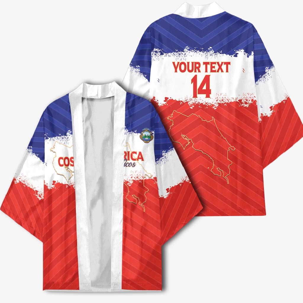 Custom Costa Rica Football Kimono Map With Los Ticos Sporty Style - Wonder Print Shop