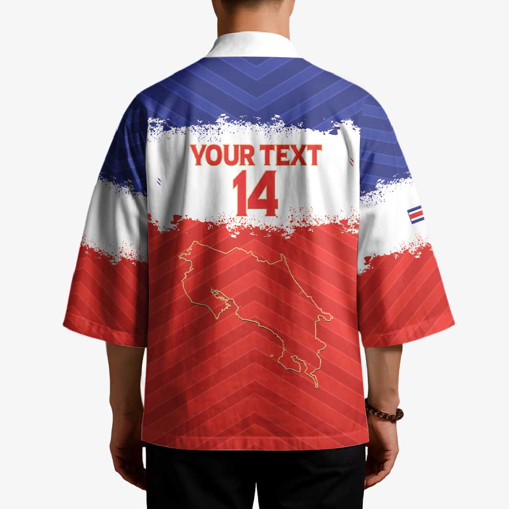 Custom Costa Rica Football Kimono Map With Los Ticos Sporty Style - Wonder Print Shop