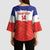 Custom Costa Rica Football Kimono Sleeve Blouse Map With Los Ticos Sporty Style - Wonder Print Shop