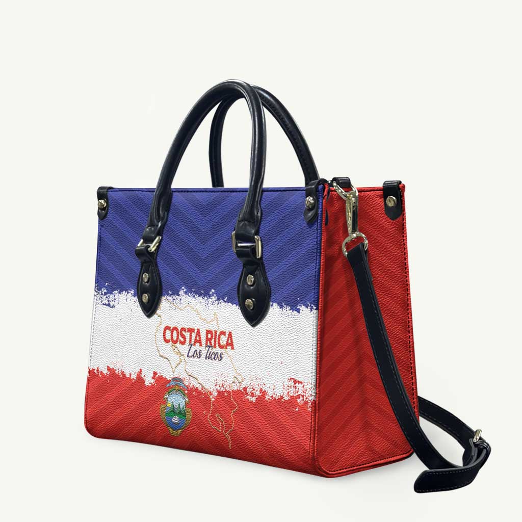 Costa Rica Football Leather Bag Map With Los Ticos Sporty Style - Wonder Print Shop