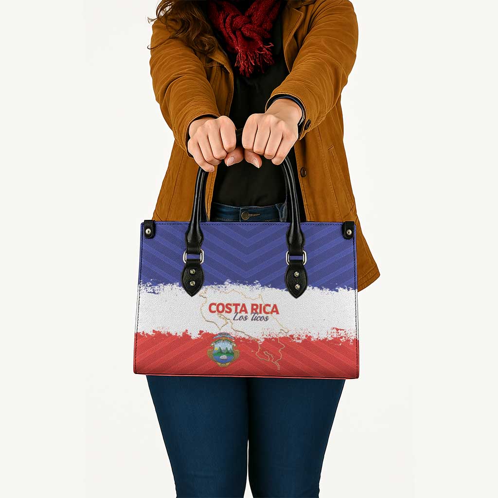 Costa Rica Football Leather Bag Map With Los Ticos Sporty Style - Wonder Print Shop