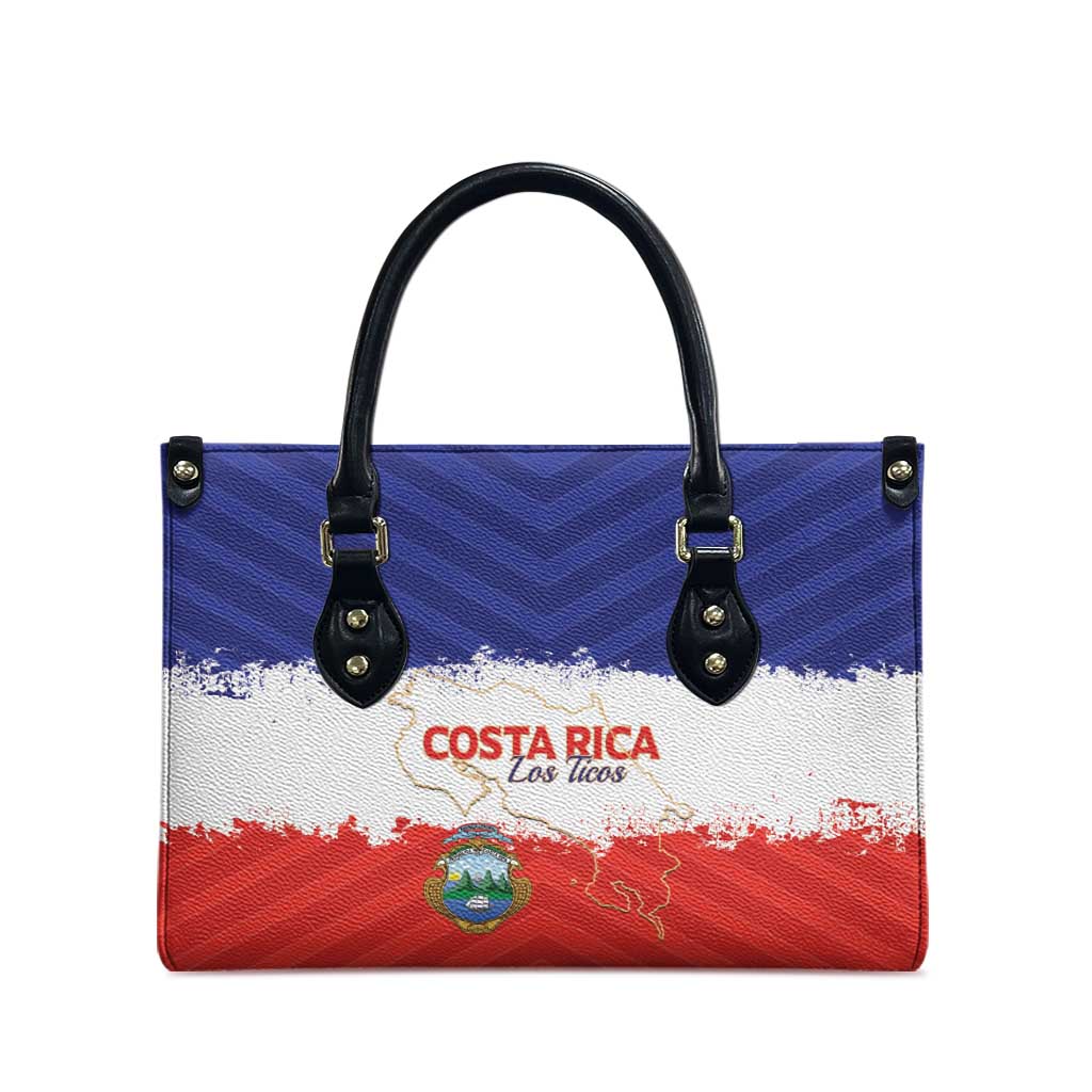 Costa Rica Football Leather Bag Map With Los Ticos Sporty Style - Wonder Print Shop