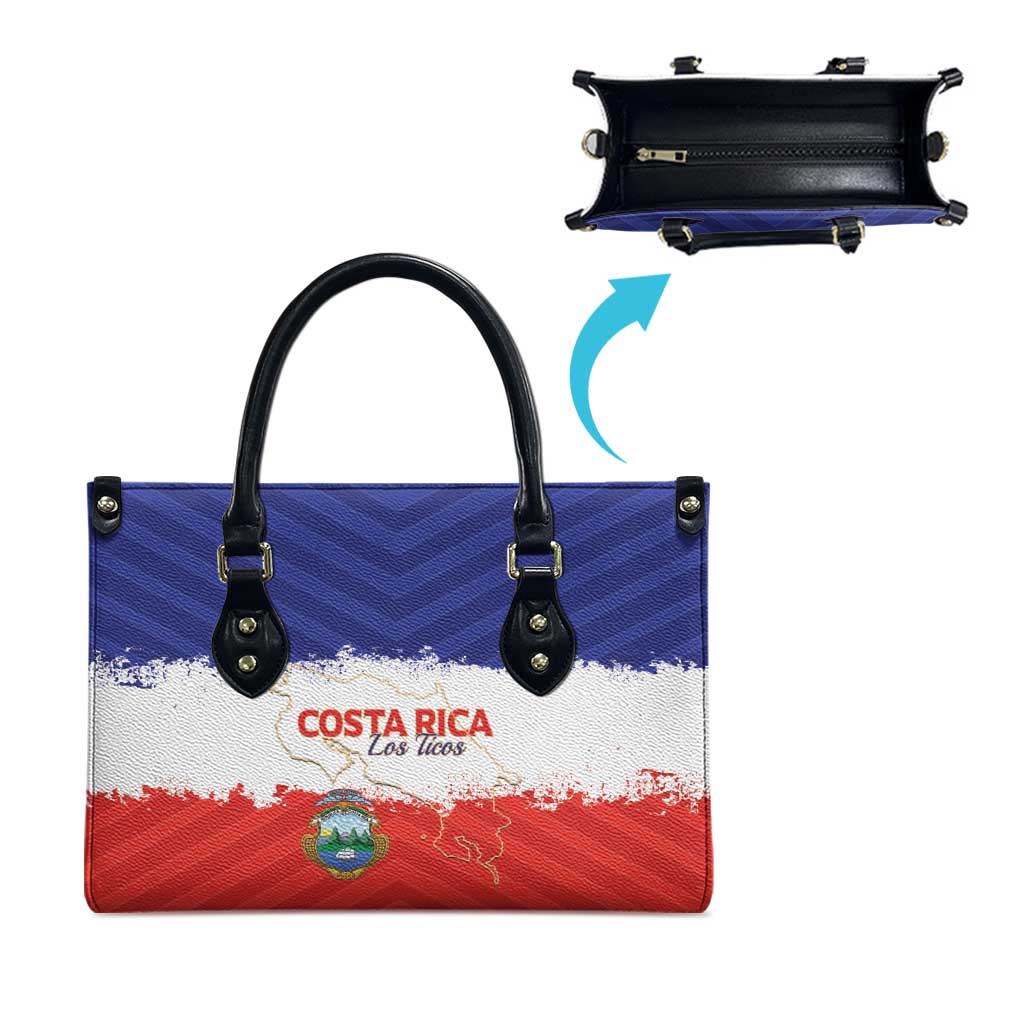 Costa Rica Football Leather Bag Map With Los Ticos Sporty Style - Wonder Print Shop