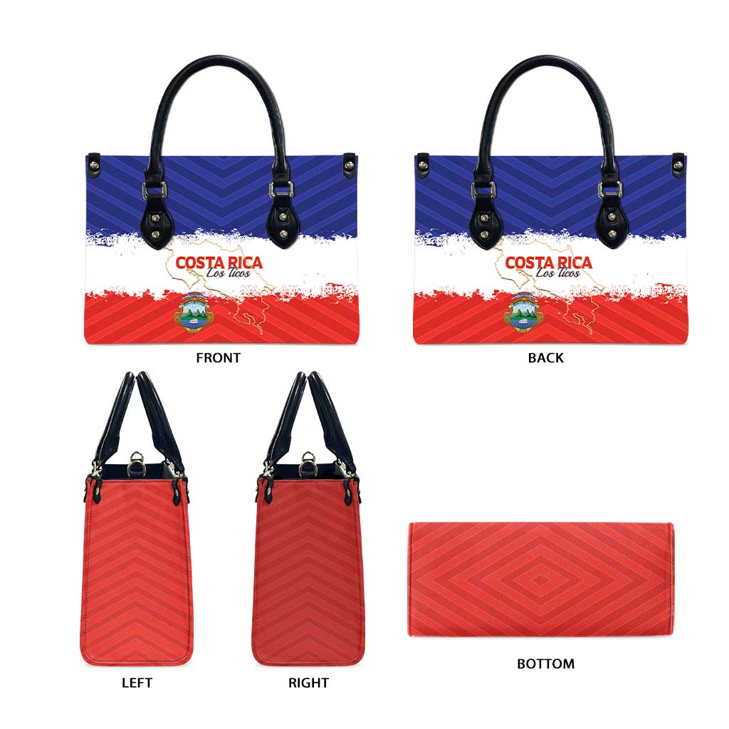 Costa Rica Football Leather Bag Map With Los Ticos Sporty Style - Wonder Print Shop