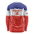 Custom Costa Rica Football Long Sleeve Shirt Map With Los Ticos Sporty Style - Wonder Print Shop