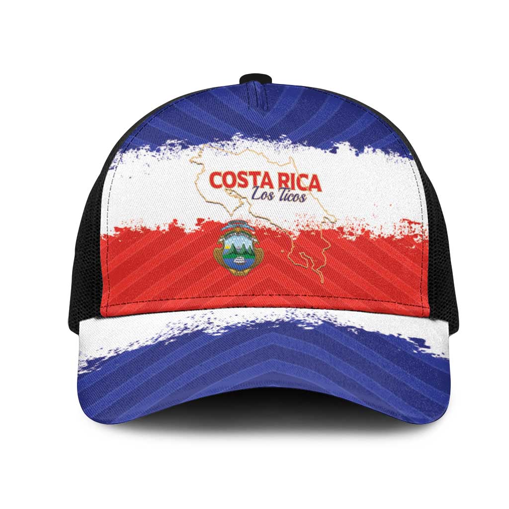 Costa Rica Football Mesh Trucker Cap Map With Los Ticos Sporty Style - Wonder Print Shop