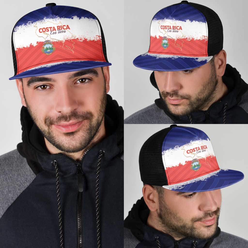 Costa Rica Football Mesh Trucker Cap Map With Los Ticos Sporty Style - Wonder Print Shop