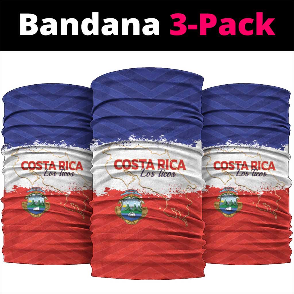 Costa Rica Football Neck Gaiter Map With Los Ticos Sporty Style - Wonder Print Shop