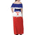 Custom Costa Rica Football Off Shoulder Maxi Dress Map With Los Ticos Sporty Style - Wonder Print Shop
