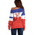 Custom Costa Rica Football Off Shoulder Sweater Map With Los Ticos Sporty Style - Wonder Print Shop