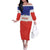 Custom Costa Rica Football Off The Shoulder Long Sleeve Dress Map With Los Ticos Sporty Style - Wonder Print Shop