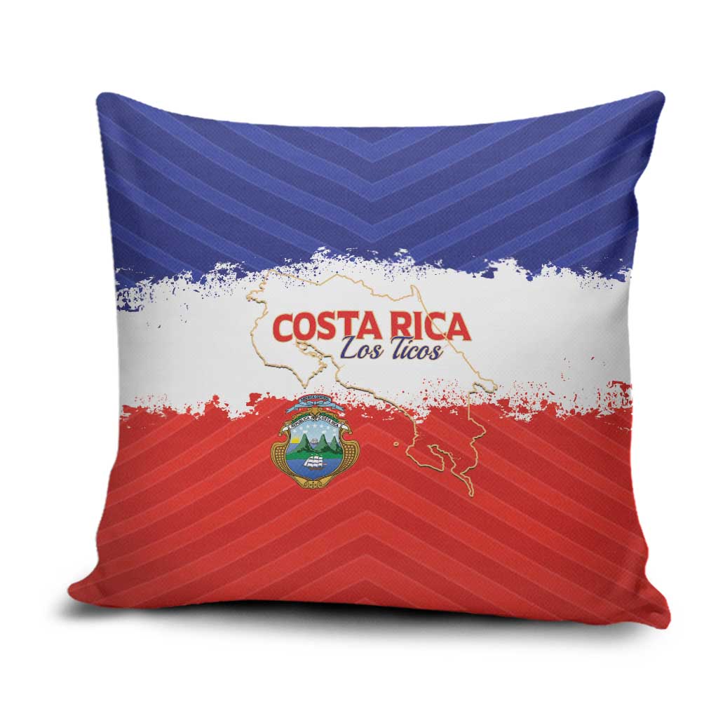 Costa Rica Football Pillow Cover Map With Los Ticos Sporty Style - Wonder Print Shop