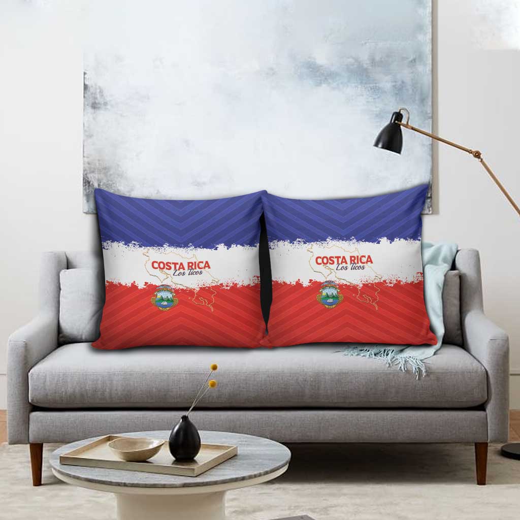Costa Rica Football Pillow Cover Map With Los Ticos Sporty Style - Wonder Print Shop