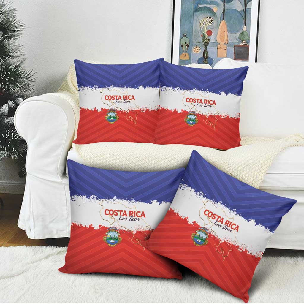 Costa Rica Football Pillow Cover Map With Los Ticos Sporty Style - Wonder Print Shop