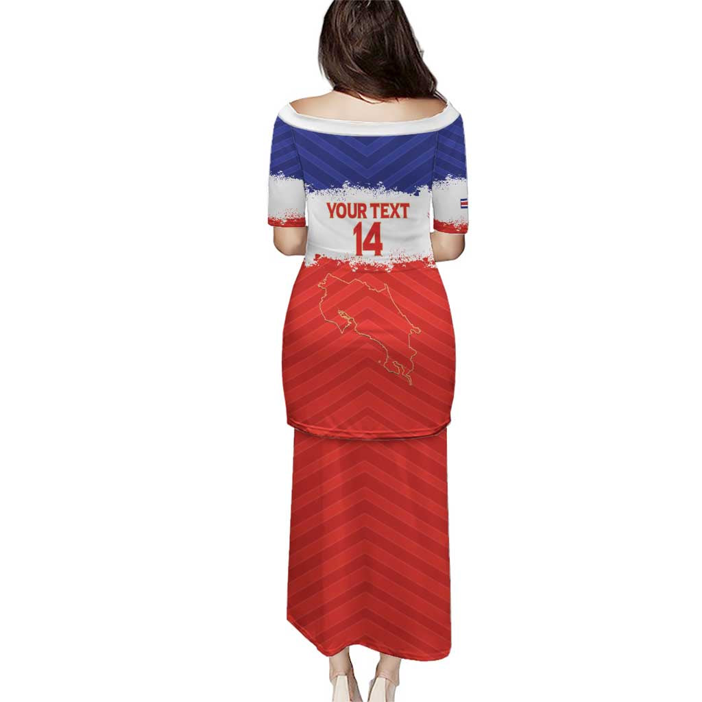Custom Costa Rica Football Puletasi Map With Los Ticos Sporty Style - Wonder Print Shop