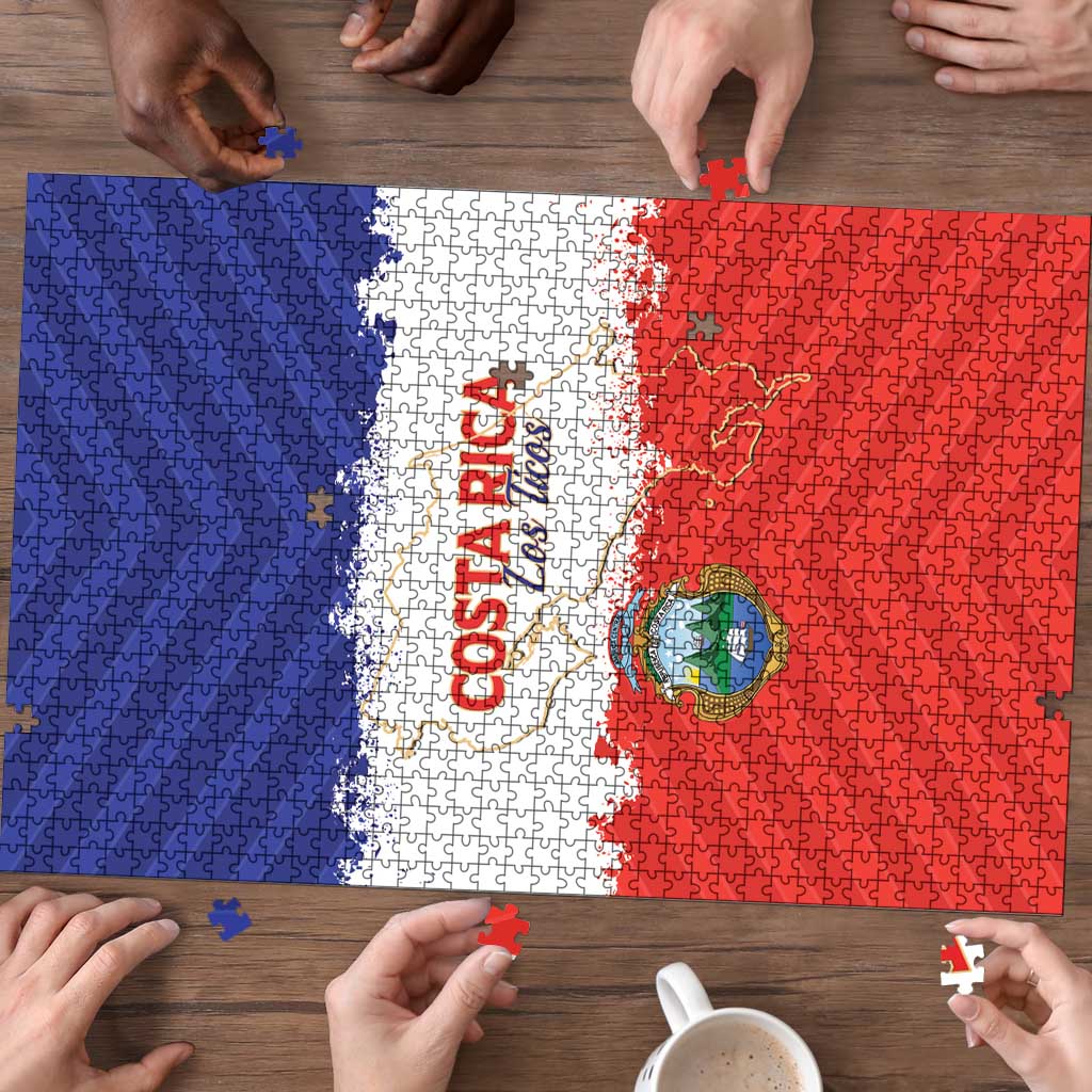 Costa Rica Football Puzzle Map With Los Ticos Sporty Style - Wonder Print Shop