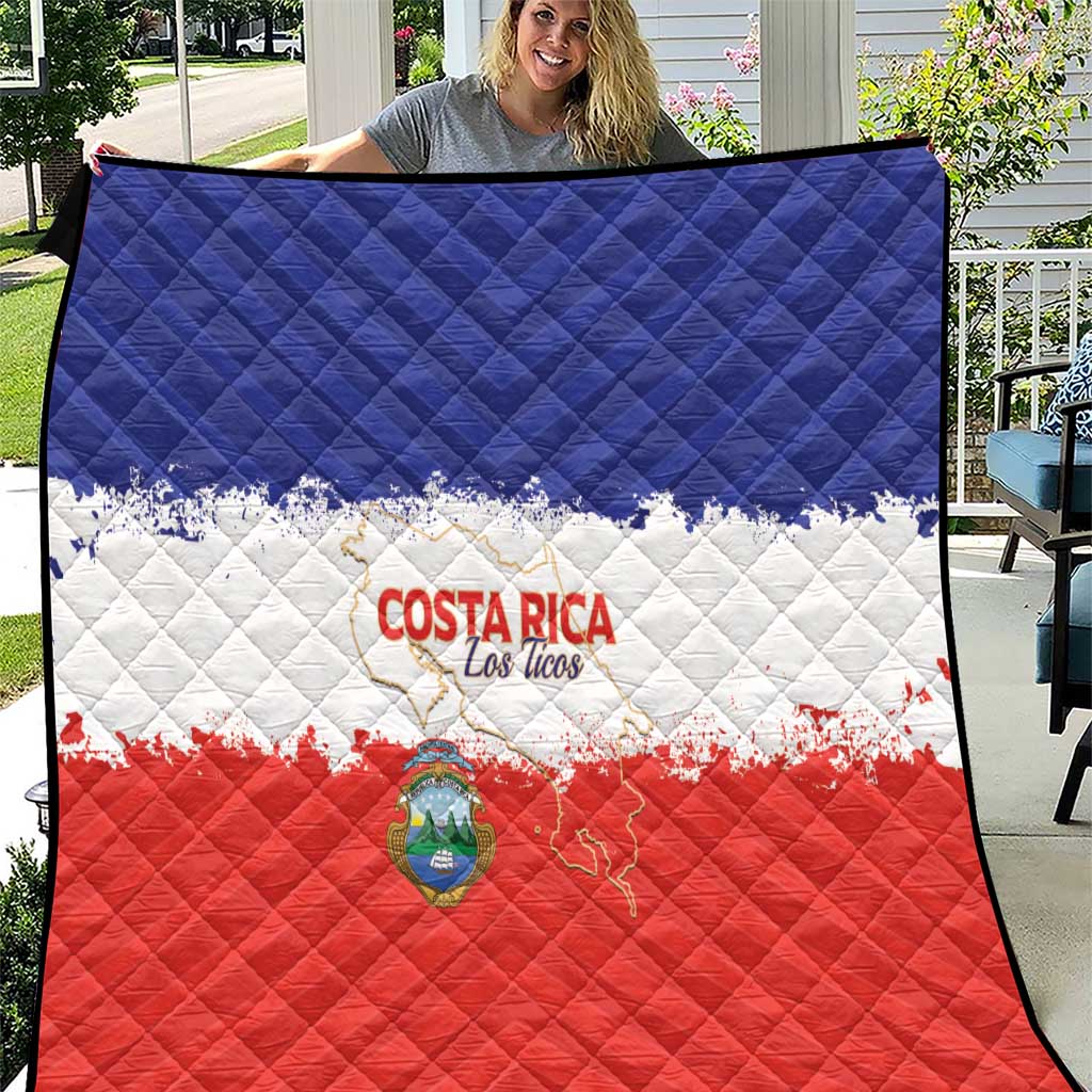 Costa Rica Football Quilt Map With Los Ticos Sporty Style - Wonder Print Shop