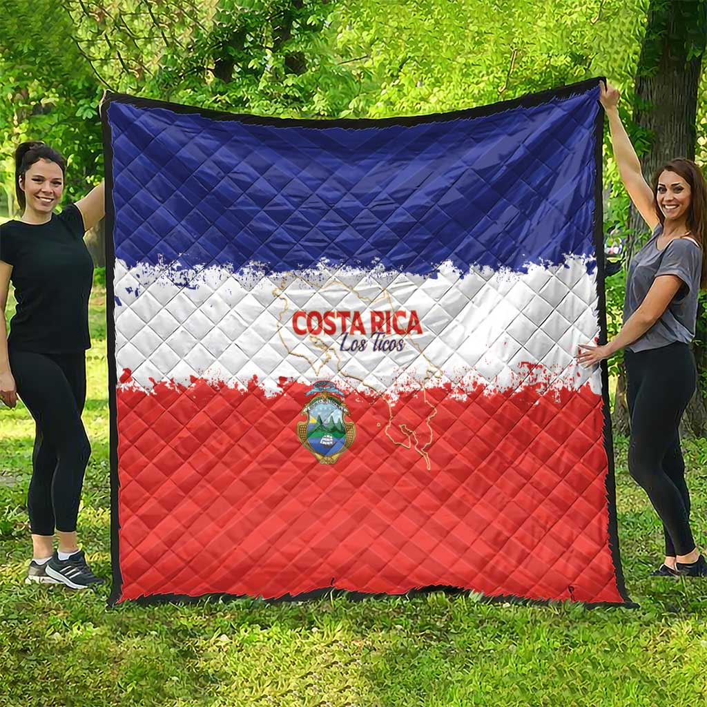 Costa Rica Football Quilt Map With Los Ticos Sporty Style - Wonder Print Shop