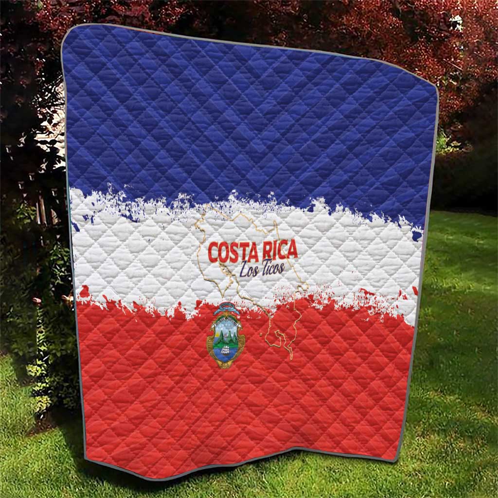 Costa Rica Football Quilt Map With Los Ticos Sporty Style - Wonder Print Shop
