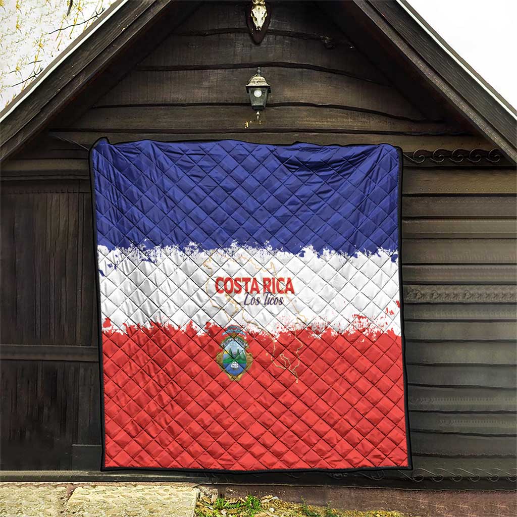 Costa Rica Football Quilt Map With Los Ticos Sporty Style - Wonder Print Shop