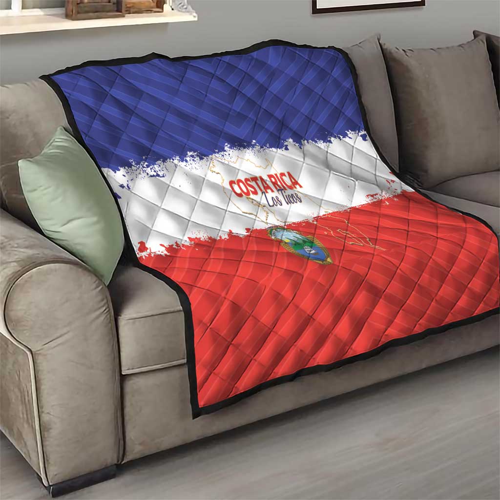 Costa Rica Football Quilt Map With Los Ticos Sporty Style - Wonder Print Shop