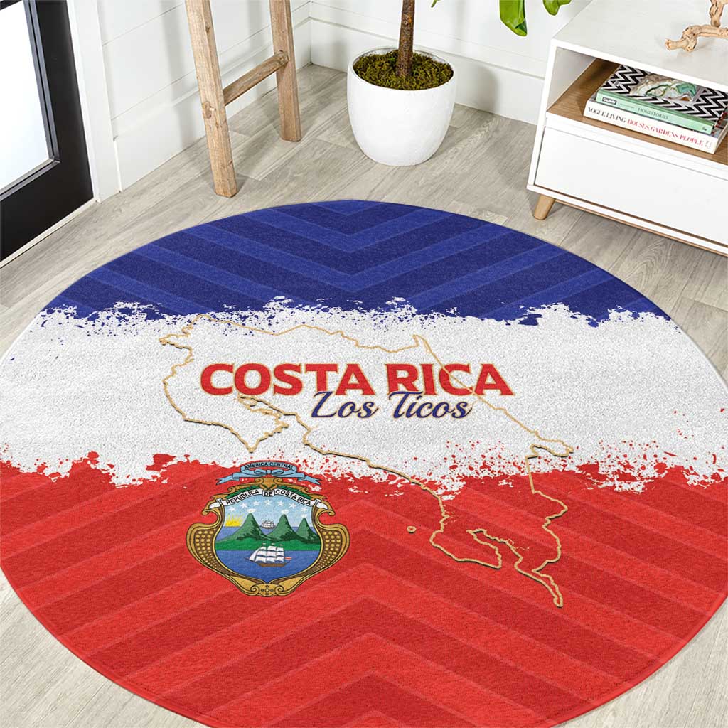 Costa Rica Football Round Carpet Map With Los Ticos Sporty Style - Wonder Print Shop