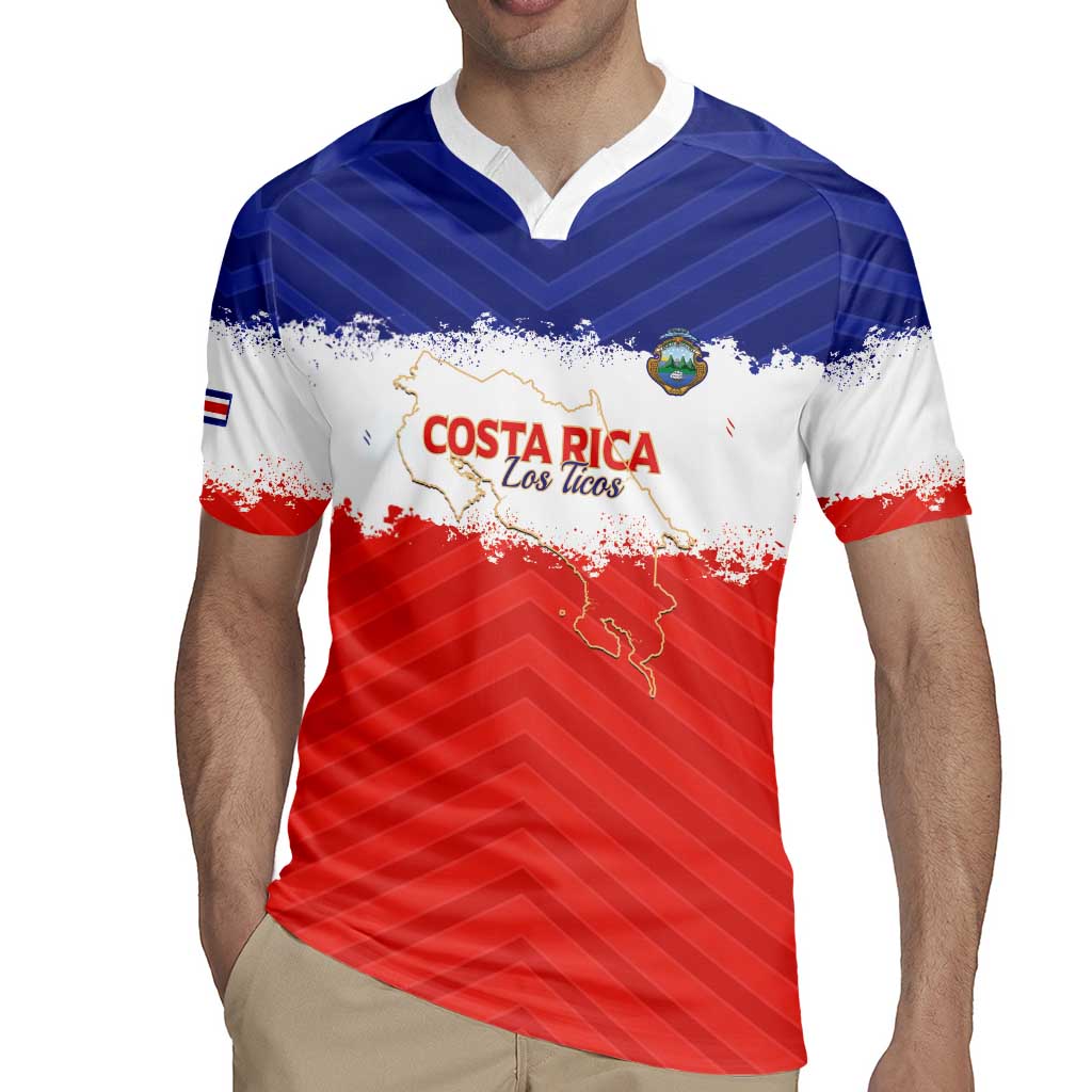 Custom Costa Rica Football Rugby Jersey Map With Los Ticos Sporty Style - Wonder Print Shop