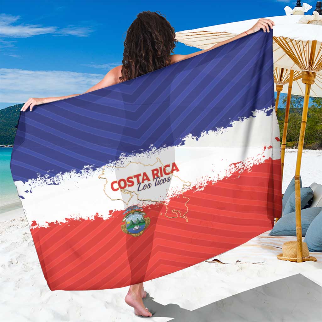 Costa Rica Football Sarong Map With Los Ticos Sporty Style - Wonder Print Shop