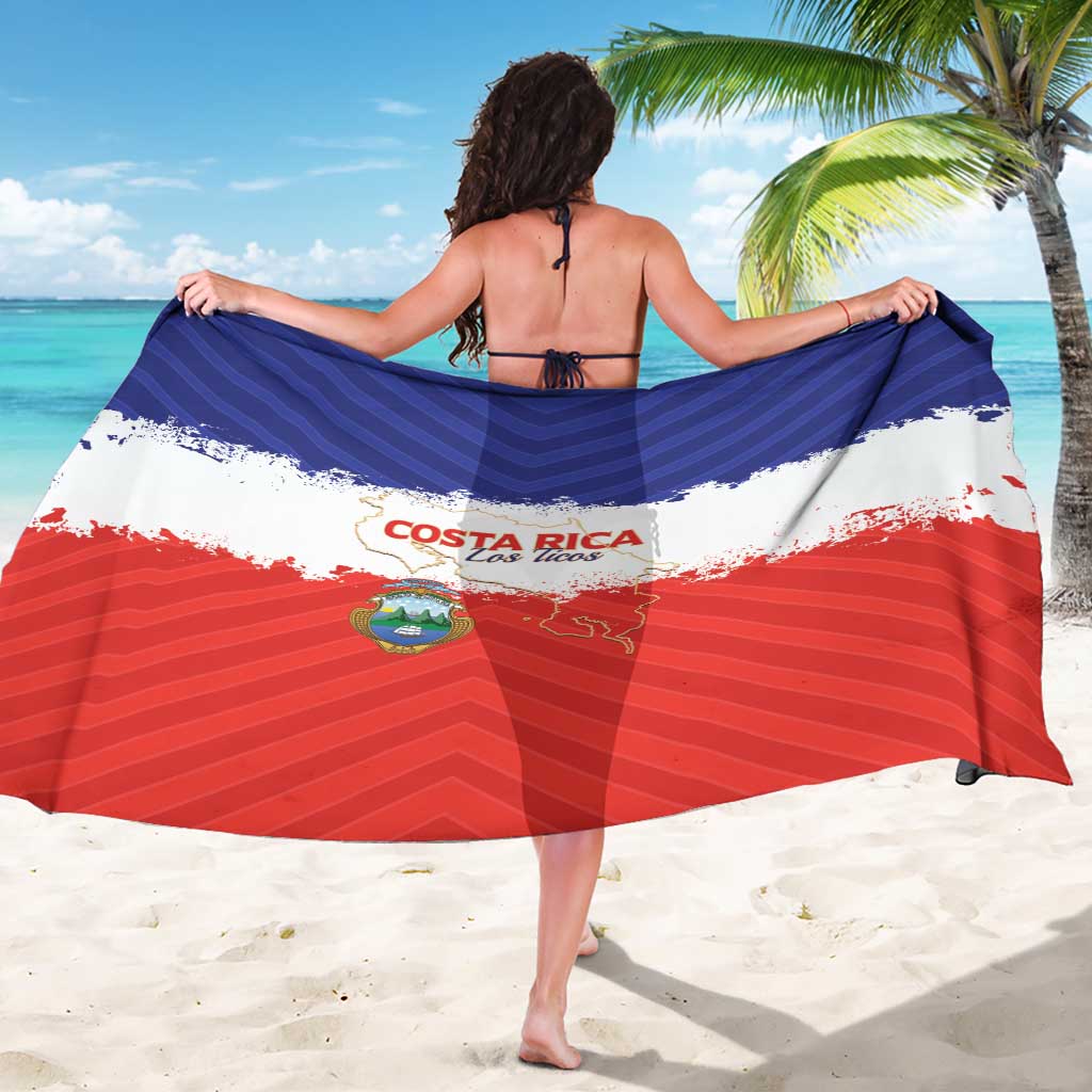 Costa Rica Football Sarong Map With Los Ticos Sporty Style - Wonder Print Shop