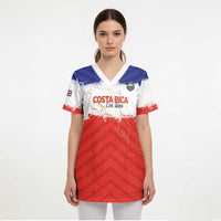 Custom Costa Rica Football Scrub Top Map With Los Ticos Sporty Style - Wonder Print Shop