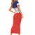 Custom Costa Rica Football Short Sleeve Bodycon Dress Map With Los Ticos Sporty Style - Wonder Print Shop