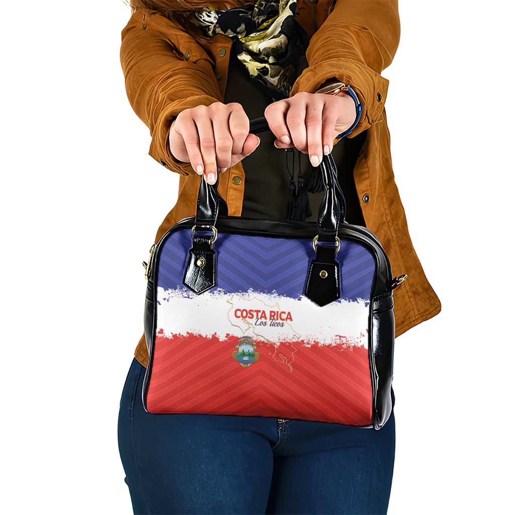 Costa Rica Football Shoulder Handbag Map With Los Ticos Sporty Style - Wonder Print Shop