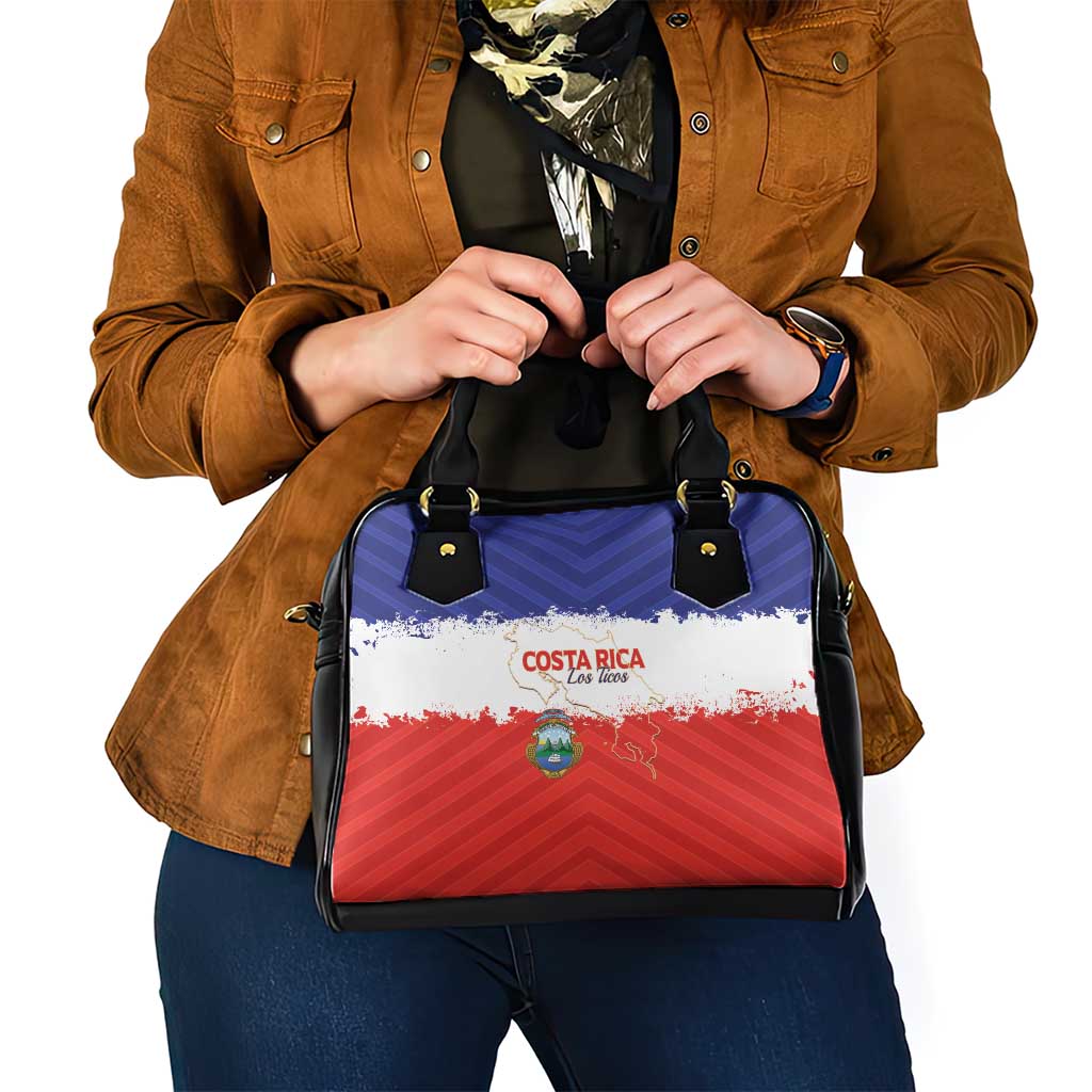 Costa Rica Football Shoulder Handbag Map With Los Ticos Sporty Style - Wonder Print Shop