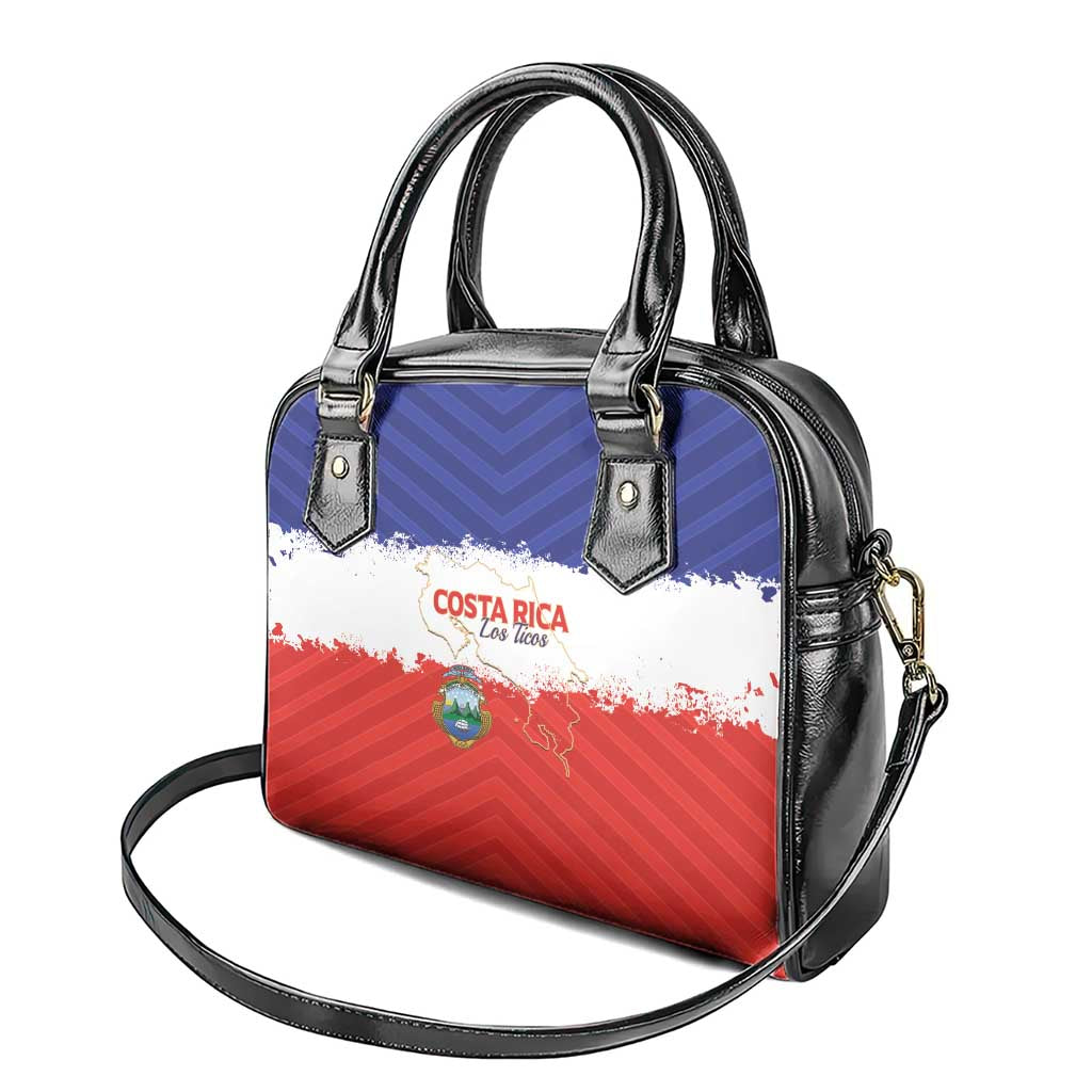 Costa Rica Football Shoulder Handbag Map With Los Ticos Sporty Style - Wonder Print Shop