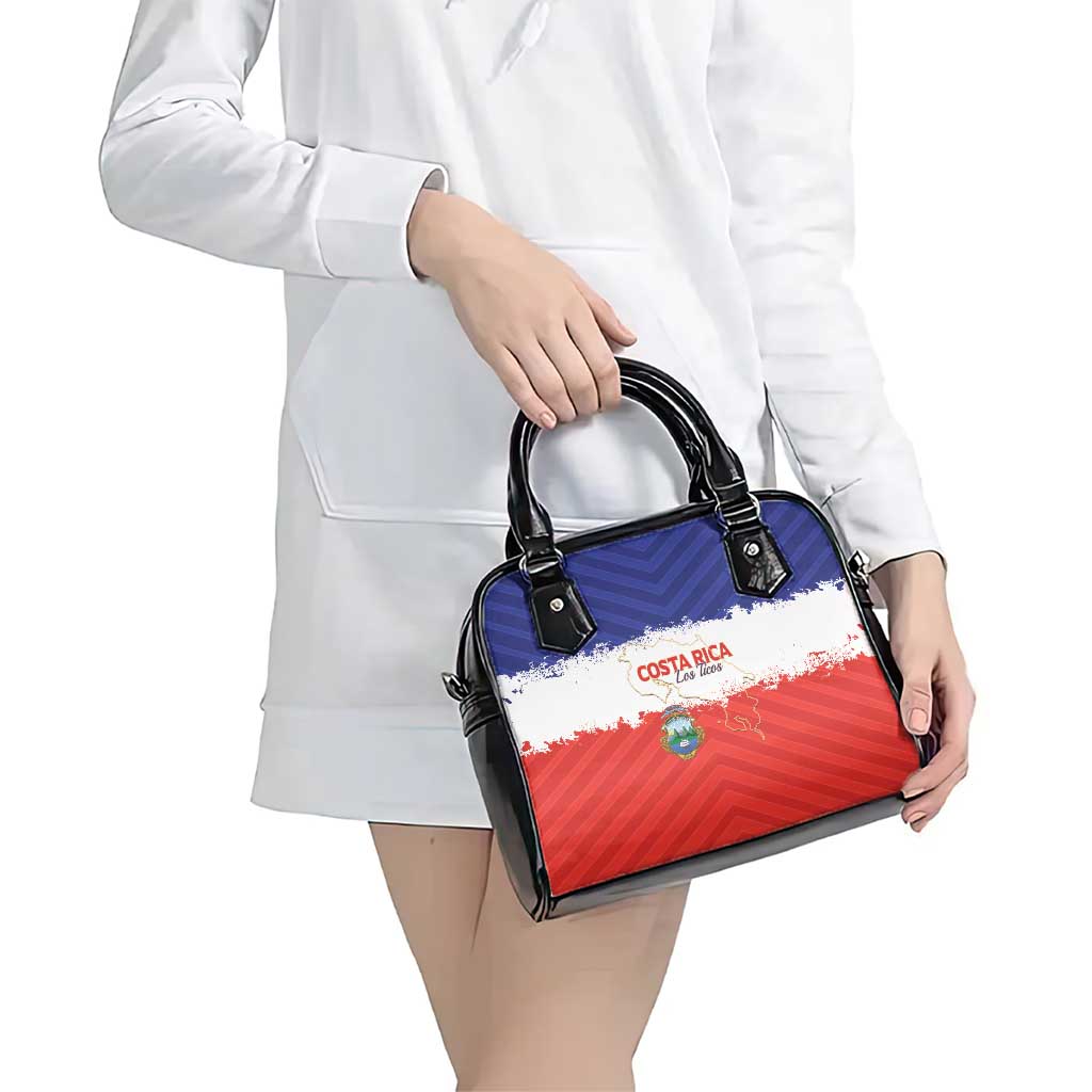 Costa Rica Football Shoulder Handbag Map With Los Ticos Sporty Style - Wonder Print Shop