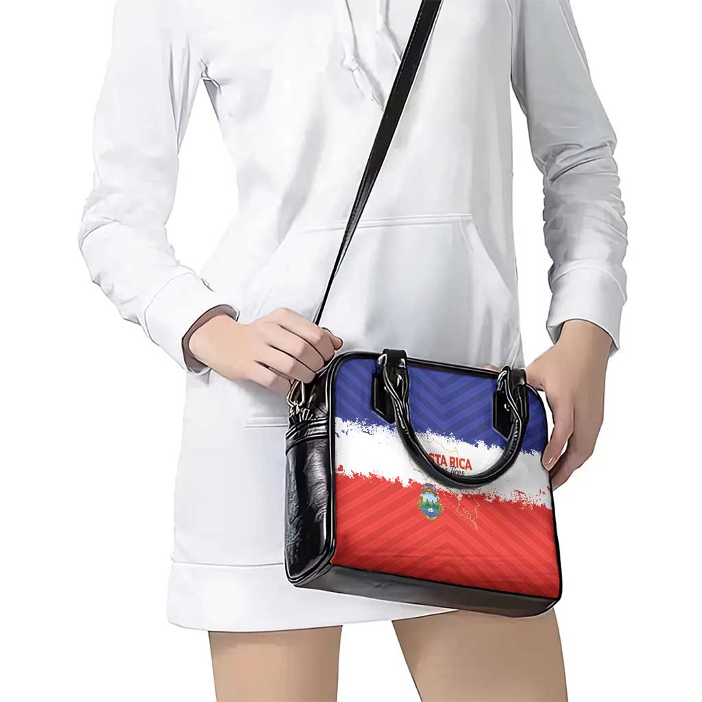 Costa Rica Football Shoulder Handbag Map With Los Ticos Sporty Style - Wonder Print Shop